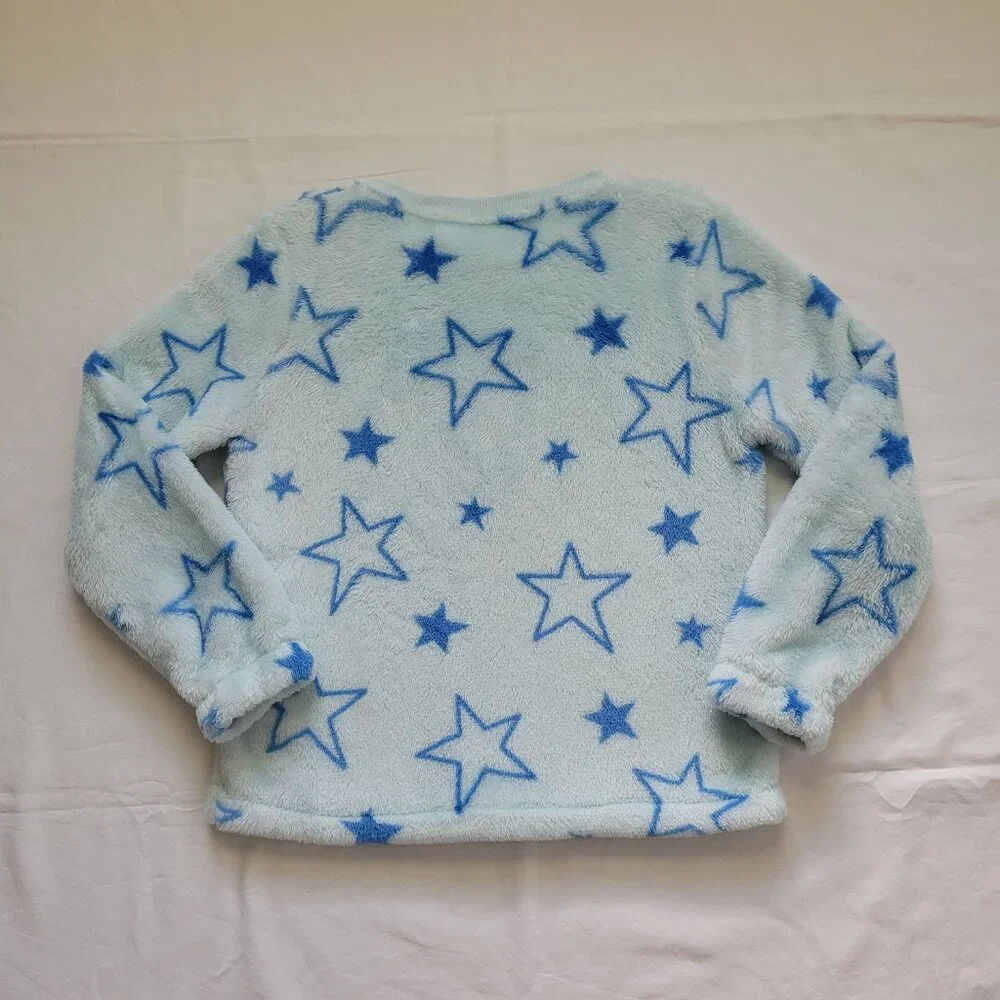 Cat & Jack Fleece Jogger Pants Set Pink Tie Dye Blue Star Sweater Girls L Cozy